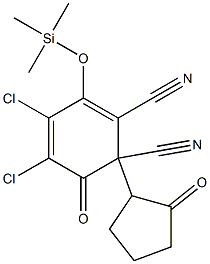 2,3-Dichloro-5,6-dicyano-4-(trimethylsilyloxy)-6-(2-oxocyclopentyl)-2,4-cyclohexadien-1-one