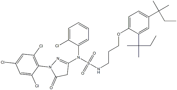 1-(2,4,6-Trichlorophenyl)-3-[chloro[N-3-(2,4-di-tert-amylphenoxy)propylsulfamoyl]anilino]-5-oxo-2-pyrazoline