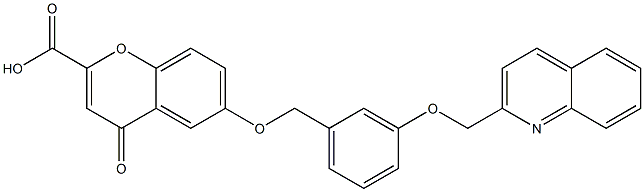 6-[3-[(2-Quinolinyl)methoxy]benzyloxy]-4-oxo-4H-1-benzopyran-2-carboxylic acid 结构式