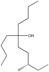 [S,(+)]-5-ブチル-8-メチル-5-デカノール 化学構造式