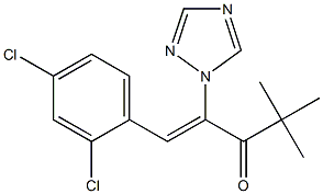 (Z)-1-(2,4-ジクロロフェニル)-4,4-ジメチル-2-(1H-1,2,4-トリアゾール-1-イル)-1-ペンテン-3-オン 化学構造式
