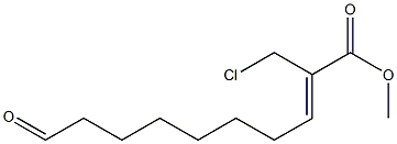 (Z)-2-クロロメチル-9-ホルミル-2-ノネン酸メチル 化学構造式