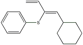 (2Z)-2-(フェニルチオ)-1-シクロヘキシル-1,3-ブタジエン 化学構造式