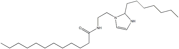 1-(2-ラウロイルアミノエチル)-2-ヘプチル-4-イミダゾリン 化学構造式
