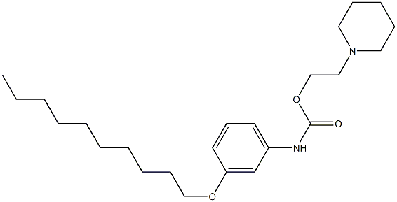 N-[3-(デシルオキシ)フェニル]カルバミド酸2-ピペリジノエチル 化学構造式