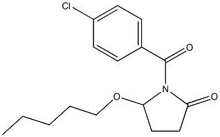 5-(ペンチルオキシ)-1-[4-クロロベンゾイル]ピロリジン-2-オン 化学構造式