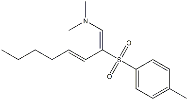 (1E,3E)-N,N-ジメチル-2-(p-トリルスルホニル)-1,3-オクタジエン-1-アミン 化学構造式