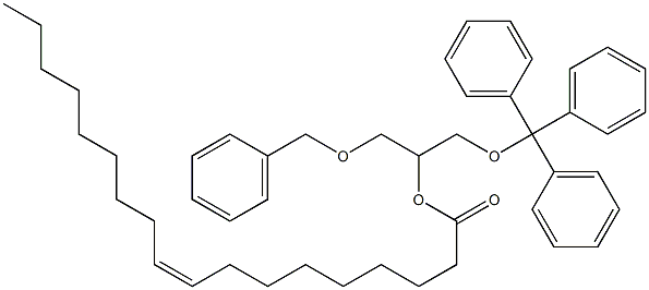 [R,(+)]-1-(ベンジルオキシ)-3-(トリフェニルメトキシ)-2-プロパノール[(9Z)-9-オクタデセノアート] 化学構造式