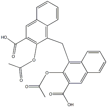 4,4'-Methylenebis(3-acetoxy-2-naphthoic acid) Structure