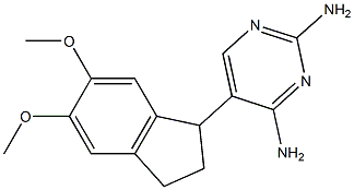 2,4-ジアミノ-5-[(2,3-ジヒドロ-5,6-ジメトキシ-1H-インデン)-1-イル]ピリミジン 化学構造式