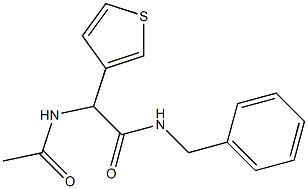 N-ベンジル-2-(アセチルアミノ)-2-(3-チエニル)アセトアミド 化学構造式