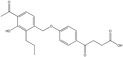 4-[4-(4-アセチル-3-ヒドロキシ-2-プロピルベンジルオキシ)フェニル]-4-オキソ酪酸 化学構造式