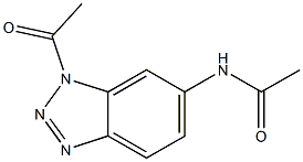 1-アセチル-6-アセチルアミノ-1H-ベンゾトリアゾール 化学構造式