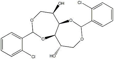 1-O,4-O:3-O,6-O-Bis(2-chlorobenzylidene)-D-glucitol Struktur