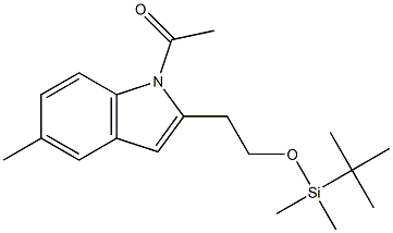 1-アセチル-5-メチル-2-[2-(tert-ブチルジメチルシロキシ)エチル]-1H-インドール 化学構造式