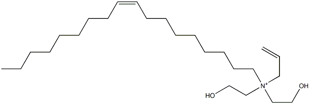 (Z)-N,N-ビス(2-ヒドロキシエチル)-N-(2-プロペニル)-9-オクタデセン-1-アミニウム 化学構造式
