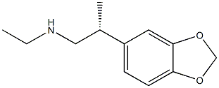 (2R)-2-(1,3-ベンゾジオキソール-5-イル)-N-エチル-1-プロパンアミン 化学構造式