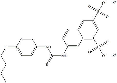 7-[3-(p-ブトキシフェニル)チオウレイド]-1,3-ナフタレンジスルホン酸ジカリウム 化学構造式
