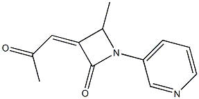 (Z)-3-(2-オキソプロピリデン)-4-メチル-1-(3-ピリジニル)アゼチジン-2-オン 化学構造式