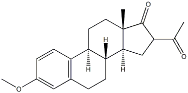 16-アセチル-3-メトキシ-1,3,5(10)-エストラトリエン-17-オン 化学構造式