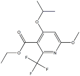 4-(イソプロポキシ)-6-メトキシ-2-(トリフルオロメチル)ピリジン-3-カルボン酸エチル 化学構造式