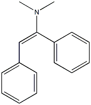 (E)-1,2-ジフェニル-N,N-ジメチルエテン-1-アミン 化学構造式