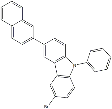 3-溴-6-(萘-2-基)-9-苯基-9H-咔唑, , 结构式