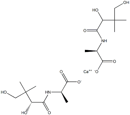 (R)-N-(3,3-二甲基-2,4-二羟基-1-氧代丁基)-3-丙氨酸钙盐 结构式