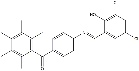 {4-[(3,5-dichloro-2-hydroxybenzylidene)amino]phenyl}(2,3,4,5,6-pentamethylphenyl)methanone