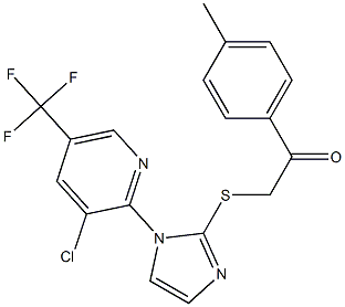 2-({1-[3-chloro-5-(trifluoromethyl)-2-pyridinyl]-1H-imidazol-2-yl}sulfanyl)-1-(4-methylphenyl)-1-ethanone