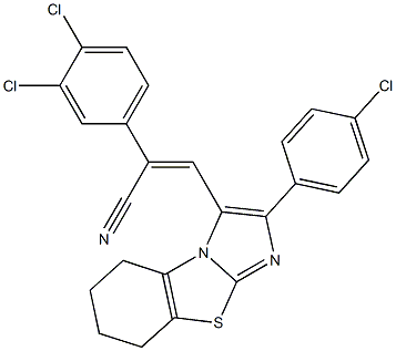 (Z)-3-[2-(4-chlorophenyl)-5,6,7,8-tetrahydroimidazo[2,1-b][1,3]benzothiazol-3-yl]-2-(3,4-dichlorophenyl)-2-propenenitrile|