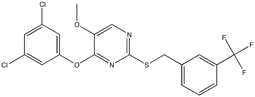4-(3,5-dichlorophenoxy)-5-methoxy-2-{[3-(trifluoromethyl)benzyl]sulfanyl}pyrimidine
