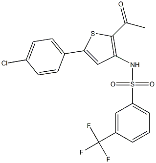 N1-[2-acetyl-5-(4-chlorophenyl)-3-thienyl]-3-(trifluoromethyl)benzene-1-sul fonamide
