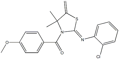 {2-[(2-chlorophenyl)imino]-4,4-dimethyl-5-methylidene-1,3-thiazolan-3-yl}(4-methoxyphenyl)methanone