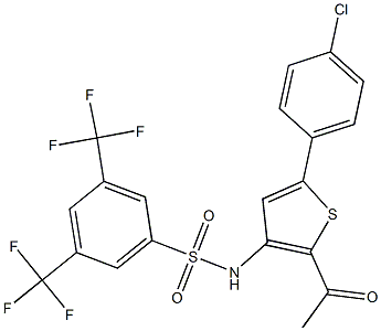 N1-[2-acetyl-5-(4-chlorophenyl)-3-thienyl]-3,5-di(trifluoromethyl)benzene-1 -sulfonamide