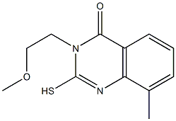 2-mercapto-3-(2-methoxyethyl)-8-methylquinazolin-4(3H)-one Struktur