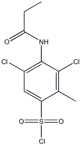 3,5-dichloro-2-methyl-4-propanamidobenzene-1-sulfonyl chloride Structure