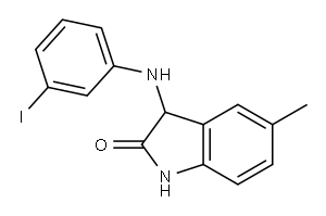 3-[(3-iodophenyl)amino]-5-methyl-2,3-dihydro-1H-indol-2-one Structure