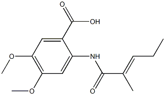 4,5-dimethoxy-2-{[(2E)-2-methylpent-2-enoyl]amino}benzoic acid