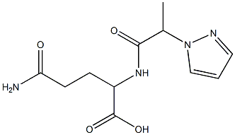 4-carbamoyl-2-[2-(1H-pyrazol-1-yl)propanamido]butanoic acid Struktur