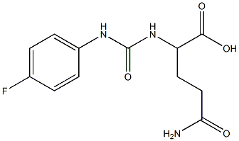 4-carbamoyl-2-{[(4-fluorophenyl)carbamoyl]amino}butanoic acid Struktur