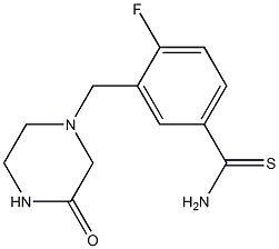 4-fluoro-3-[(3-oxopiperazin-1-yl)methyl]benzenecarbothioamide Structure