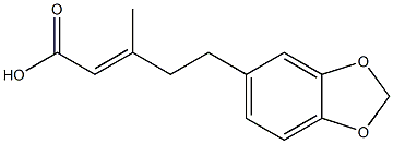 5-(2H-1,3-benzodioxol-5-yl)-3-methylpent-2-enoic acid Structure