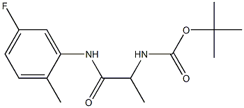 tert-butyl 2-[(5-fluoro-2-methylphenyl)amino]-1-methyl-2-oxoethylcarbamate Struktur
