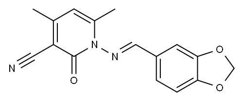 1-{[(E)-1,3-benzodioxol-5-ylmethylidene]amino}-4,6-dimethyl-2-oxo-1,2-dihydro-3-pyridinecarbonitrile