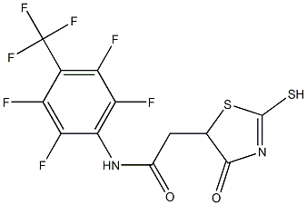 2-(2-mercapto-4-oxo-4,5-dihydro-1,3-thiazol-5-yl)-N-[2,3,5,6-tetrafluoro-4-(trifluoromethyl)phenyl]acetamide Structure