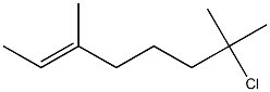 (E)-2-クロロ-2,6-ジメチル-6-オクテン 化学構造式