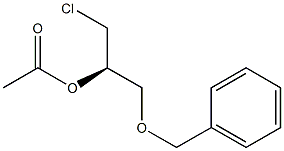 (R)-2-ベンジルオキシ-1-クロロメチルエタノールアセタート 化学構造式