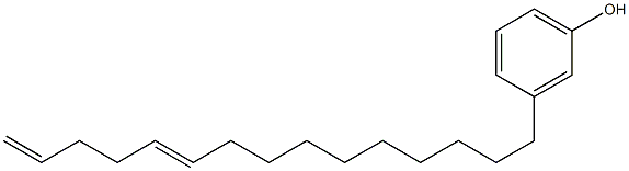 3-(10,14-ペンタデカジエニル)フェノール 化学構造式