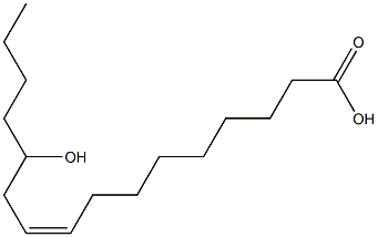 (Z)-12-ヒドロキシ-9-ヘキサデセン酸 化学構造式